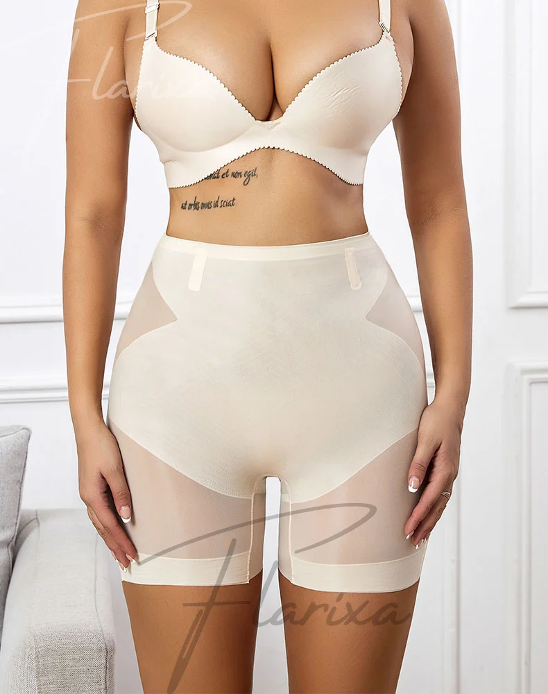 Description Picture 5 of itemFlarixa Body Shapewear Woman High Waist Slimming Shorts Postpartum Abdomen Control Panties Ultra Thin Ice Silk Shaping Underwear