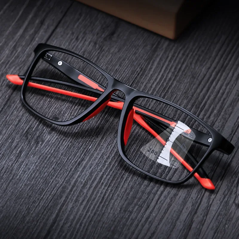 TR90 Progressive Multifocal Glasses Ultralight Blue Light Blocking Reading Glasses Men Women Vintage Near Far Presbyopia Eyewear