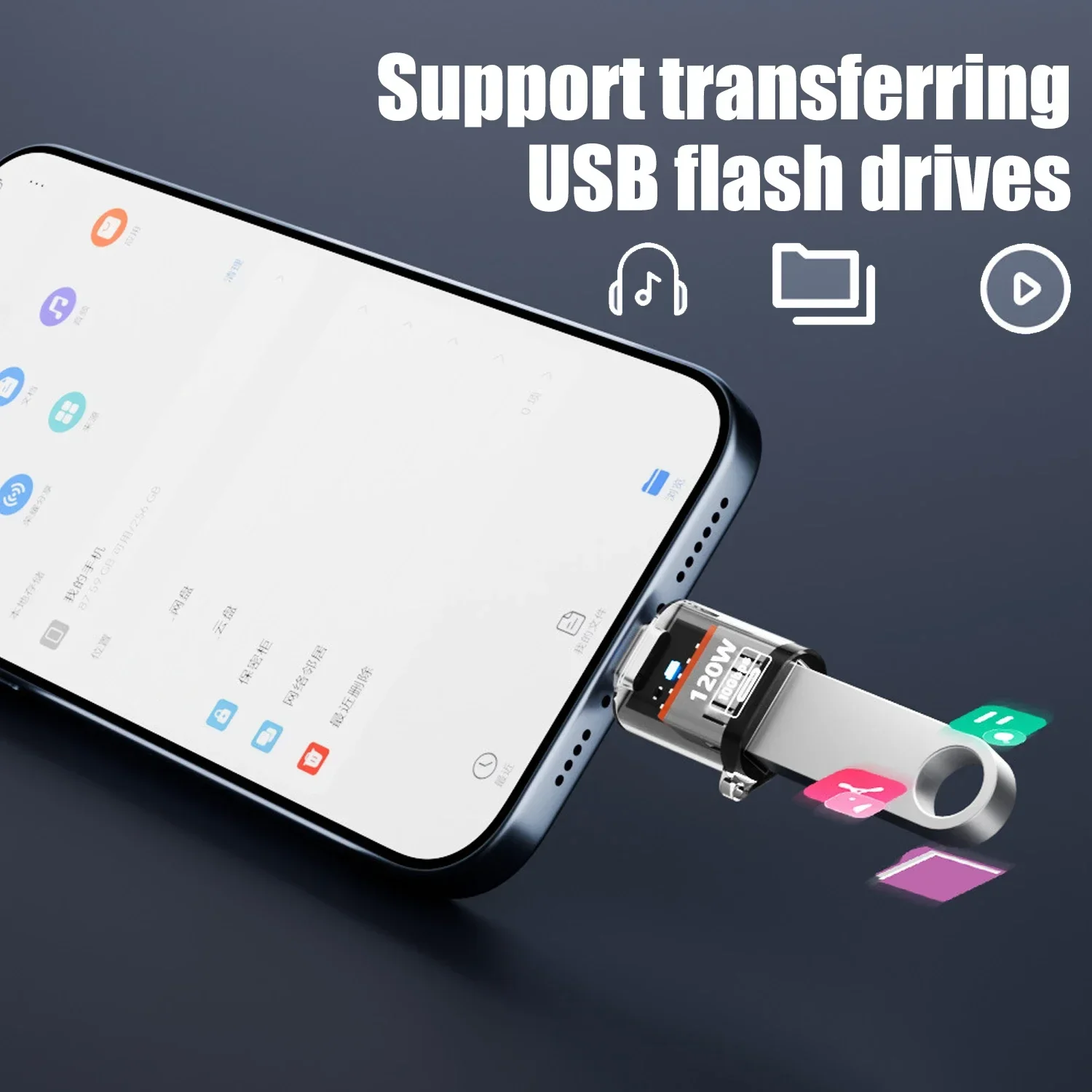120W Fast Charging USB 3.2 to Type C Adapter 10GB High Speed Data Transfer Converters For Tablet Xiaomi Huawei USB C Converter