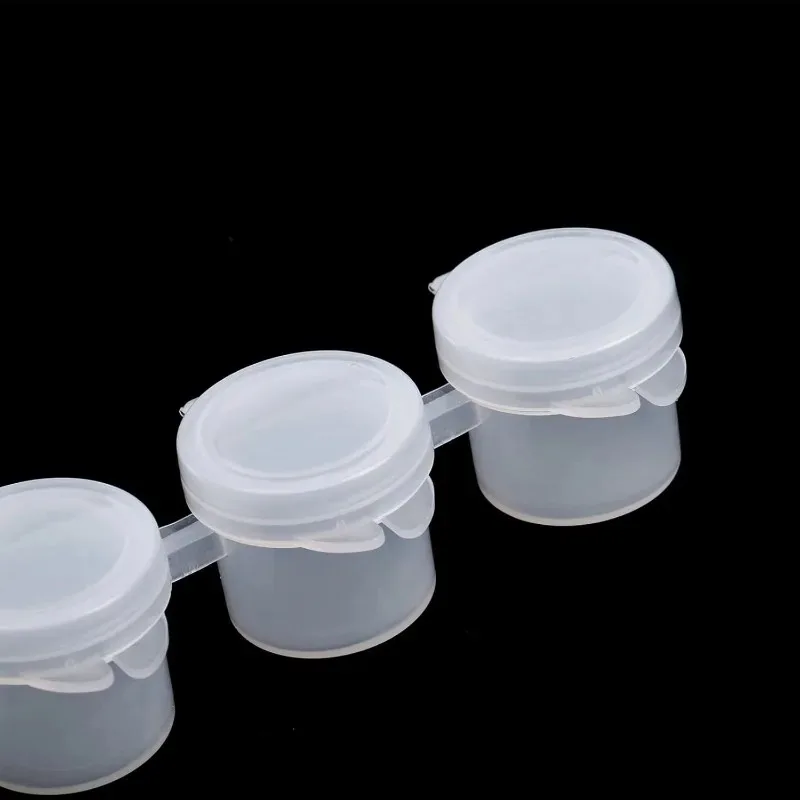 50/30/10PCS 빈 페인트 캔 뚜껑이 있는 미니 페인트 용기 연결된 페인트 빈 상자 3ml/0.1oz 5ml 미세 페인팅 컬러 박스용