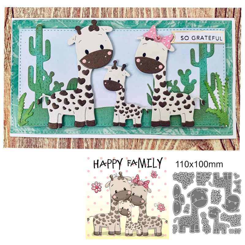 

Cute Deer Happy Family New Metal Cutting Dies I LOVE YOU Stencils for Making Scrapbooking Album Birthday Card Embossing Cut Dies