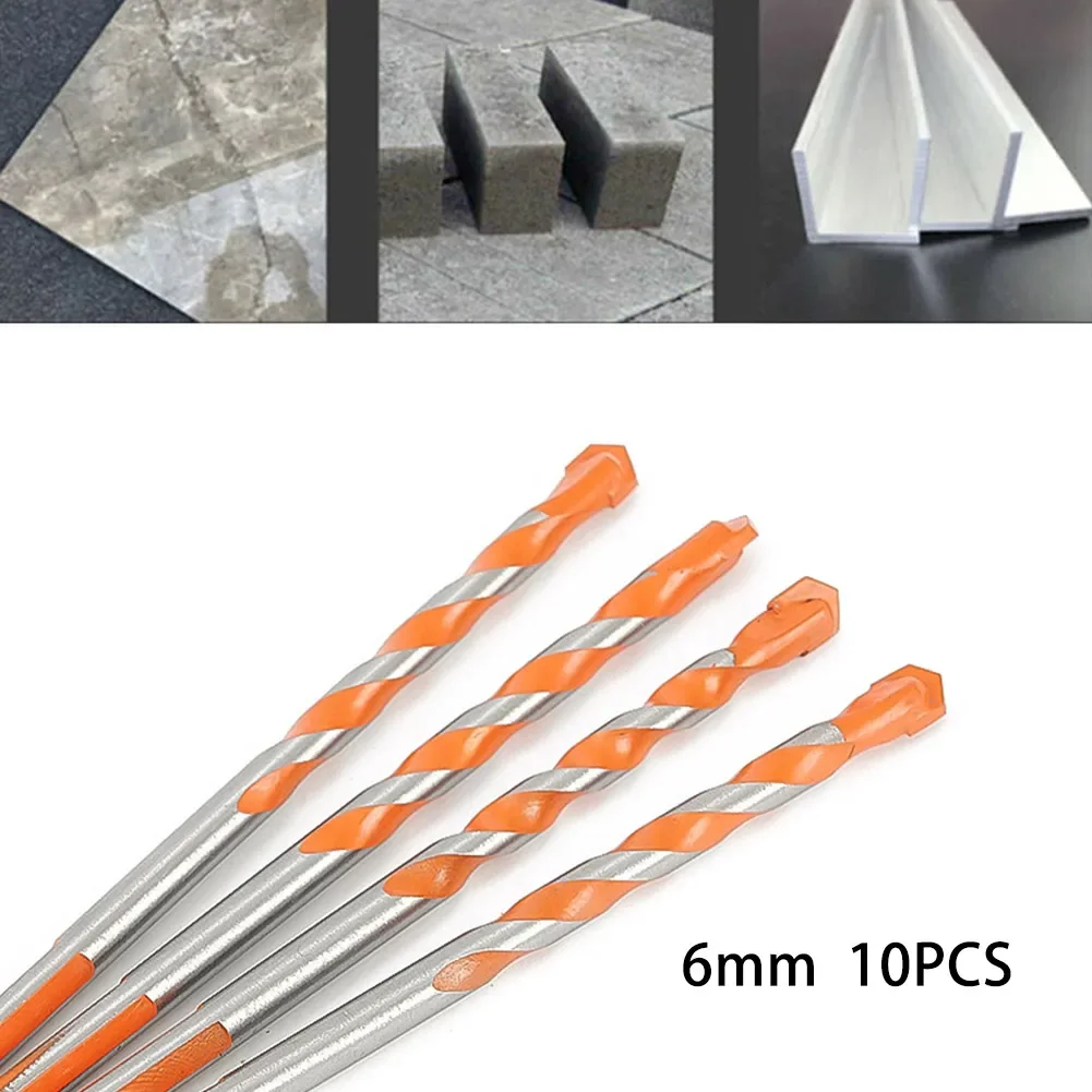 

10pcs 6mm Triangle Drill Bit Drill Bit Triangle Drill Hand Alloy Triangle Blade Diameter For Ceramic Glass Hole Triangle Handle