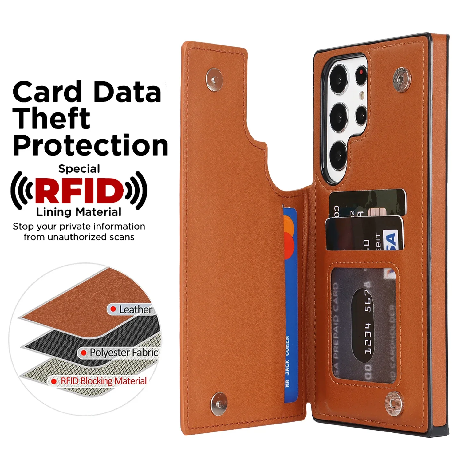 Luxury Flip Leather Phone Case with Card Holder Purse