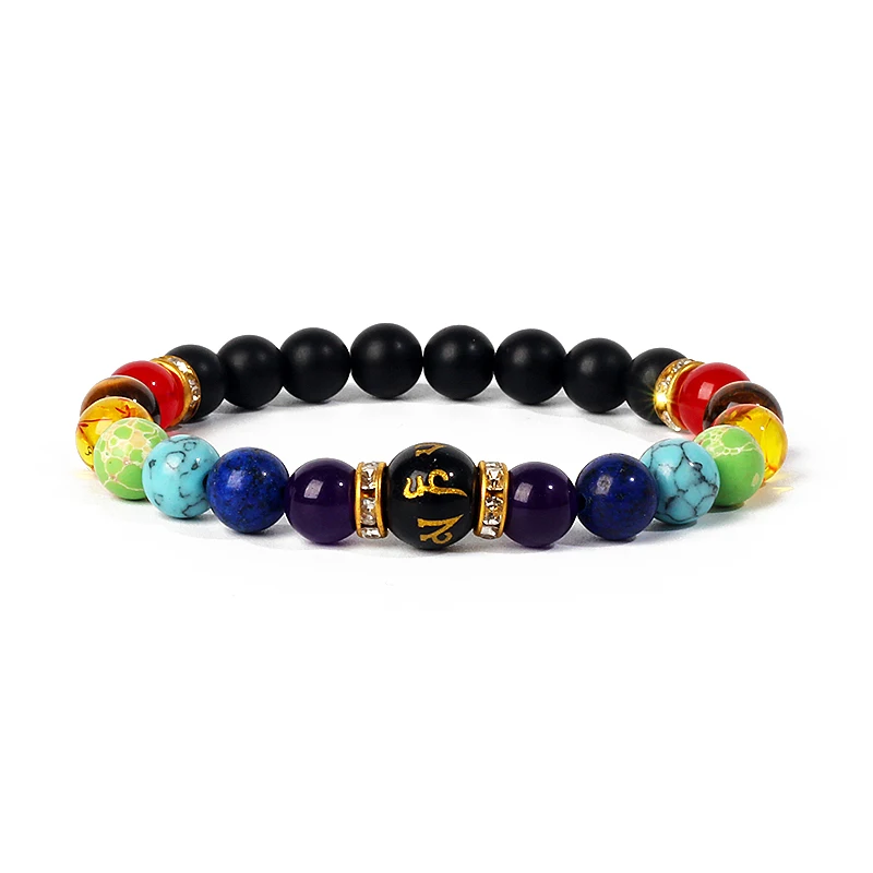 7 Chakra Diffuser Bracelets Men Women Natural Lava Stone Crystal Healing Anxiety Jewelry Mandala Yoga Meditation Bracelet Gift