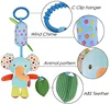 Baby Soft Hanging Rattle Crinkle Squeaky Toy Pendant Rings Plush Animal Stroller Infant Trolley Car Bed Crib Hanging Wind Chimes 5