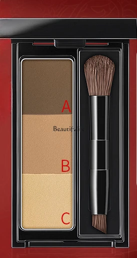 

Tri-Color Eyebrow Powder Plate Female Waterproof Sweat-Proof Nose Shadow Repair Eyebrow Pencil Long Lasting Fadeless