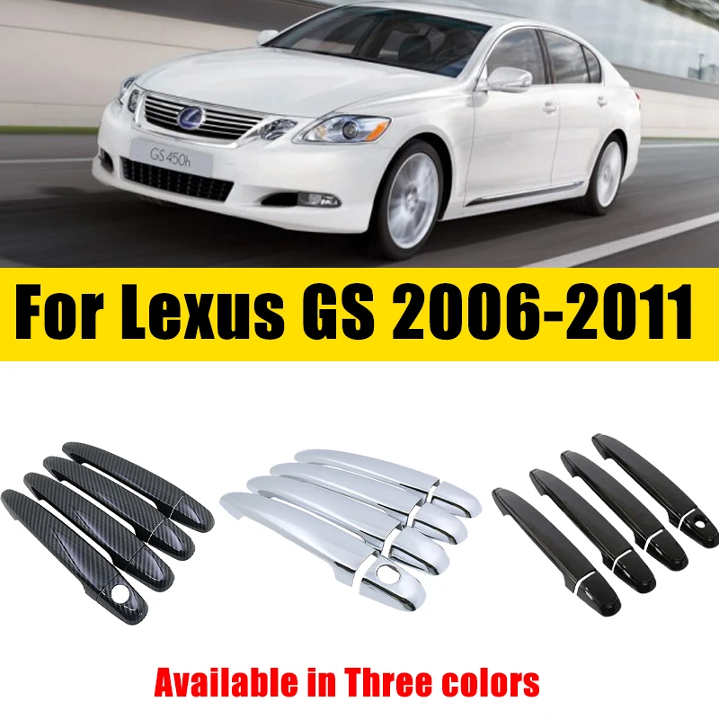 문짝 핸들 커버 탄소 섬유 크롬, 렉서스 GS S190 GS350 GS430 GS450h GS460 2006-2011 스크래치 방지 트림 세트, 자동차 액세서리