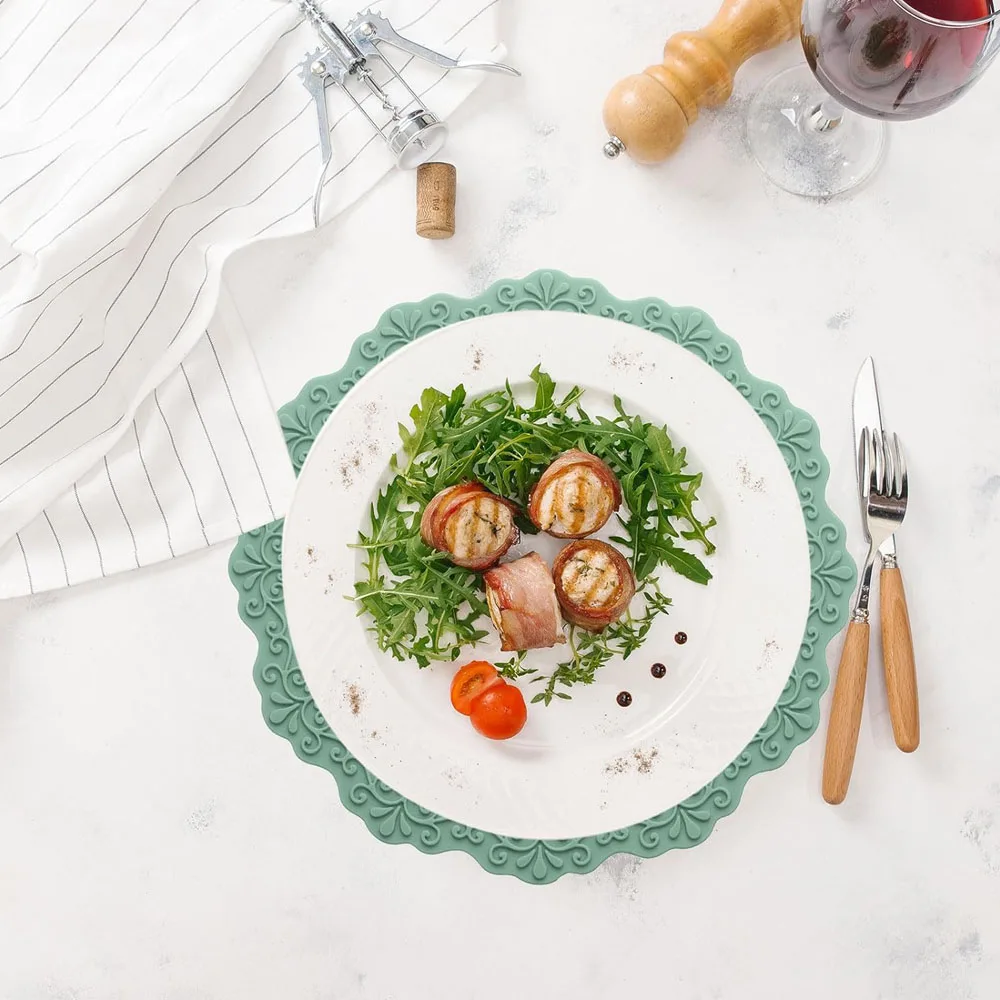 Round Silicone Table Mat - Heat Resistant, Waterproof, & Durable Non-Slip Kitchen Pad