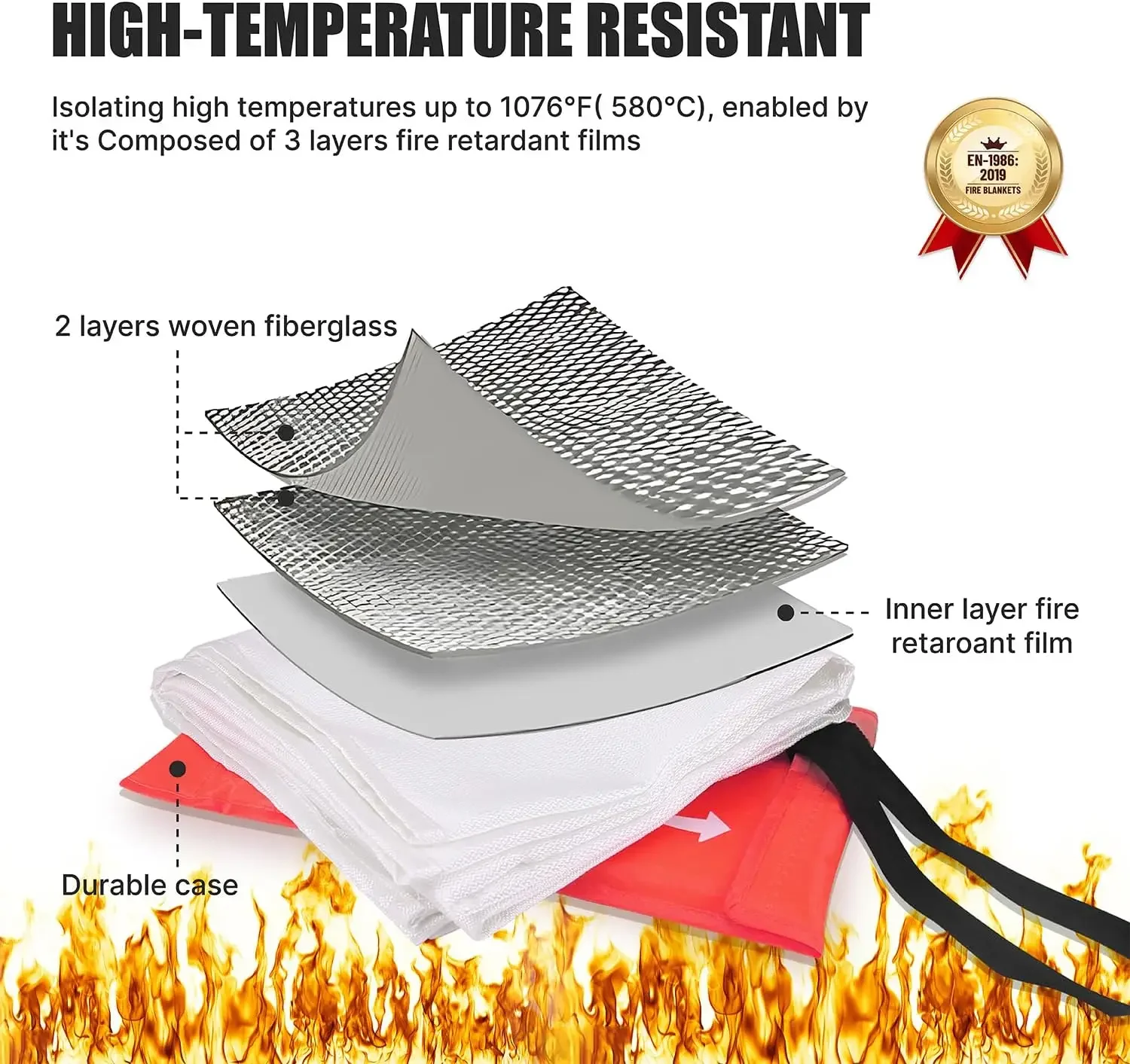 Family Emergency Fire Extinguishing Blanket Flame-retardant Escape Hood