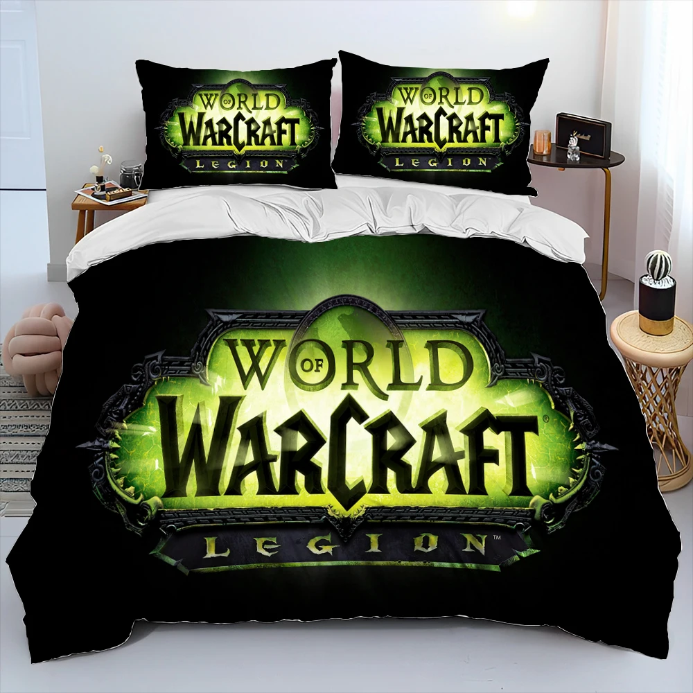 World Of Warcraft,Wow ,Game Gamer Comforter Bedding Set, Copripiumino Set Copripiumino Federa, King Queen Size Bedding Set