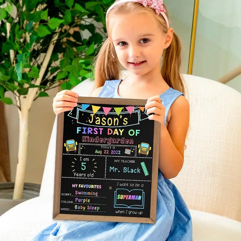 First Last Days Of School Chalkboard 1st Day Of School Sign Reusable Double Sided Back To Board