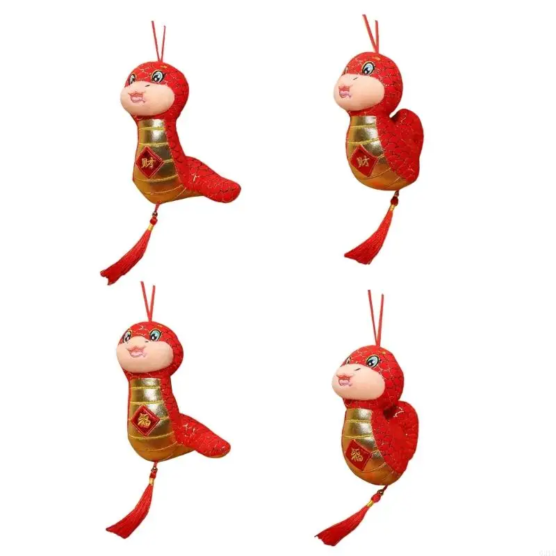 G2TE Snake Year Mascots Hanging Plush Decoration For Car Home and Office Ornament Chinese New Year Celebration Gifting