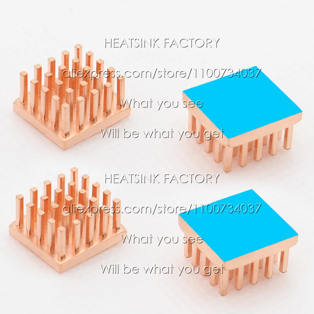 Puro Cobre Dissipador de Calor Radiador Refrigerador Raspberry Banana pi Impressora 3d Eletrônica Chip ic Mos com Almofada Térmica Dissipador de Calor Pcs - Imagem 5