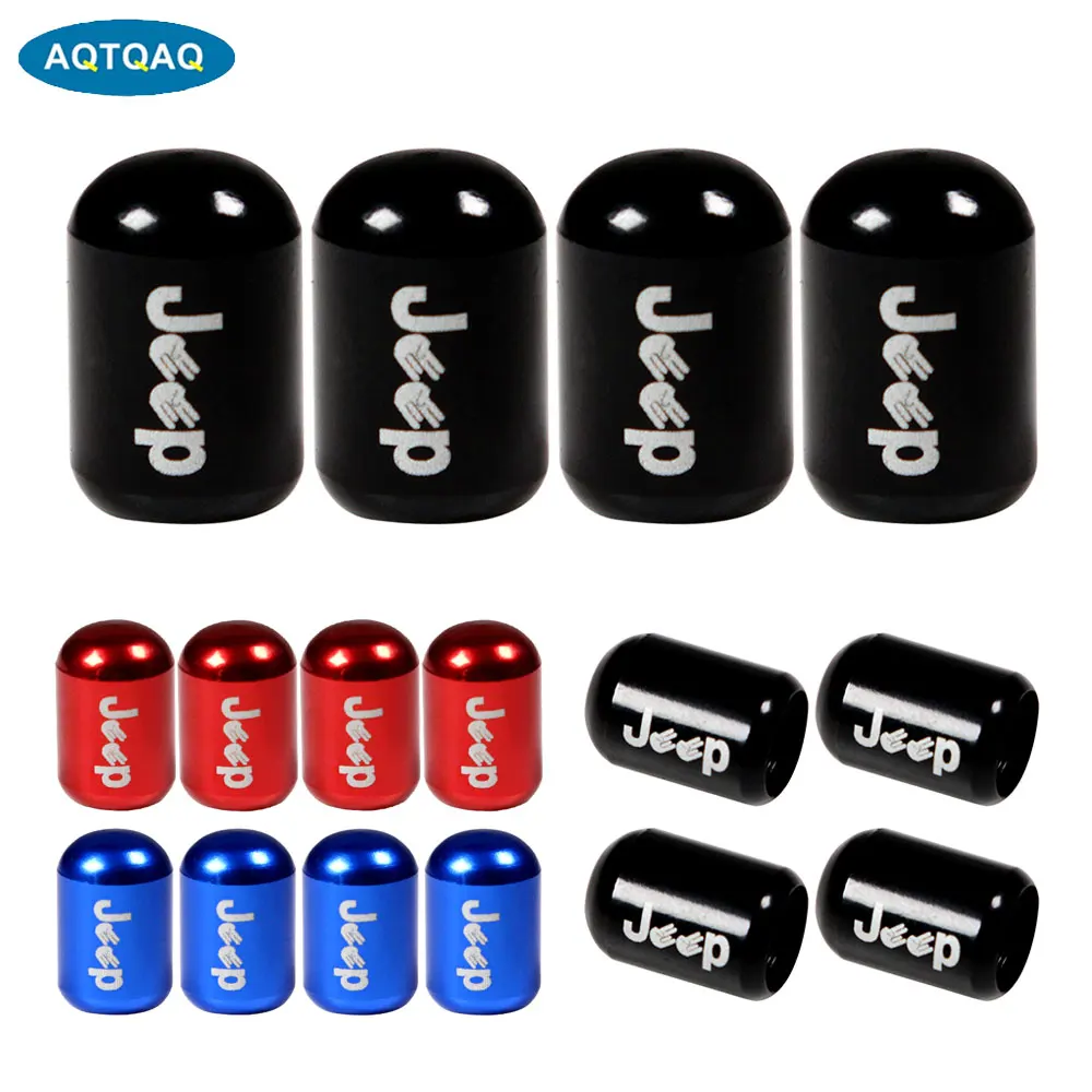 

AQTQAQ 4Pcs/Set Tire Air Valve Caps Stem Covers Universal Fits All Cars Trucks SUV Bikes Motorcycle Car Tyre Valve Dust Covers