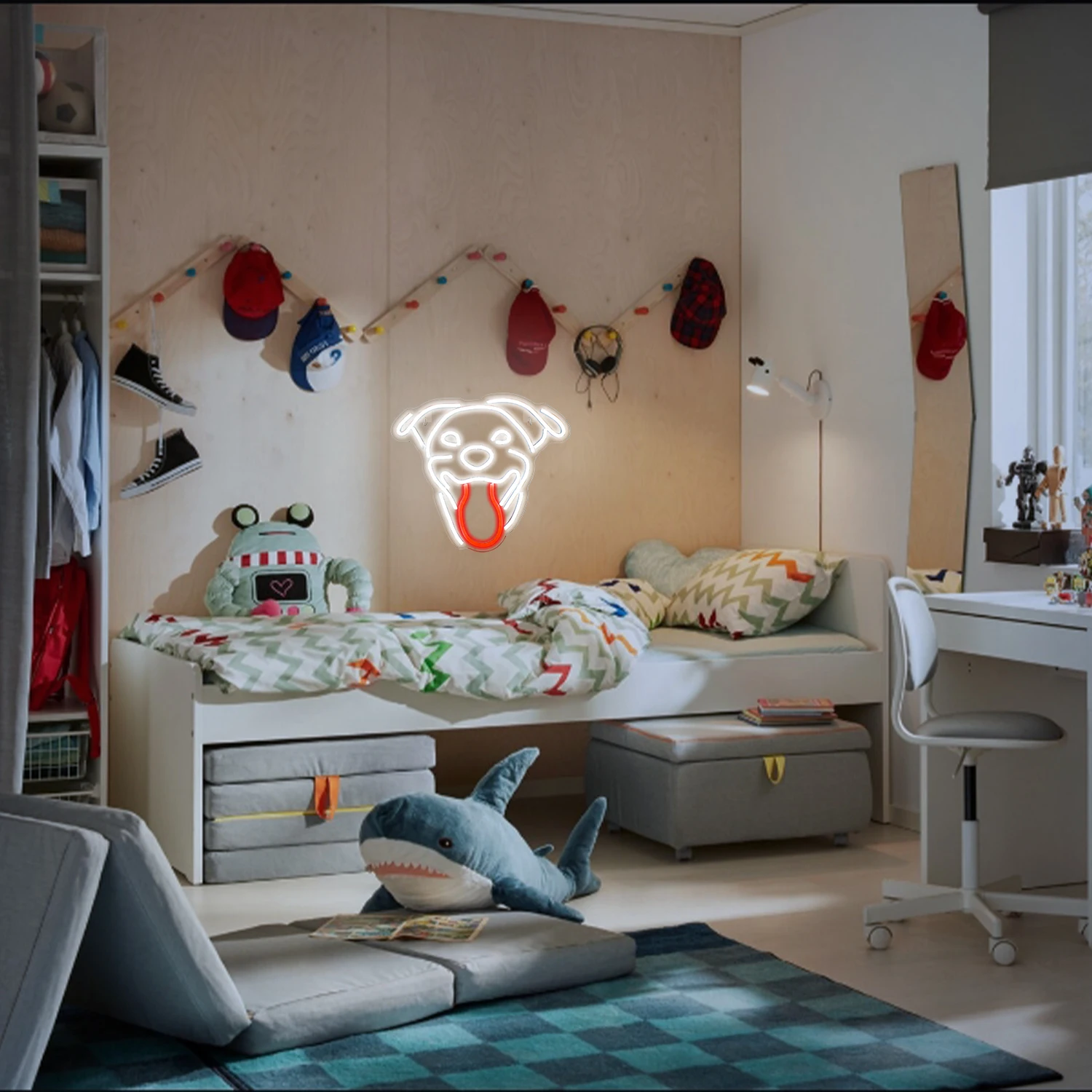 Description Picture 2 of itemCut Dog Neon Led Sign Wall Decor Puppy White Red LED Lights USB Powered Signs For Pet Shop Business Light Kids Room Decoration