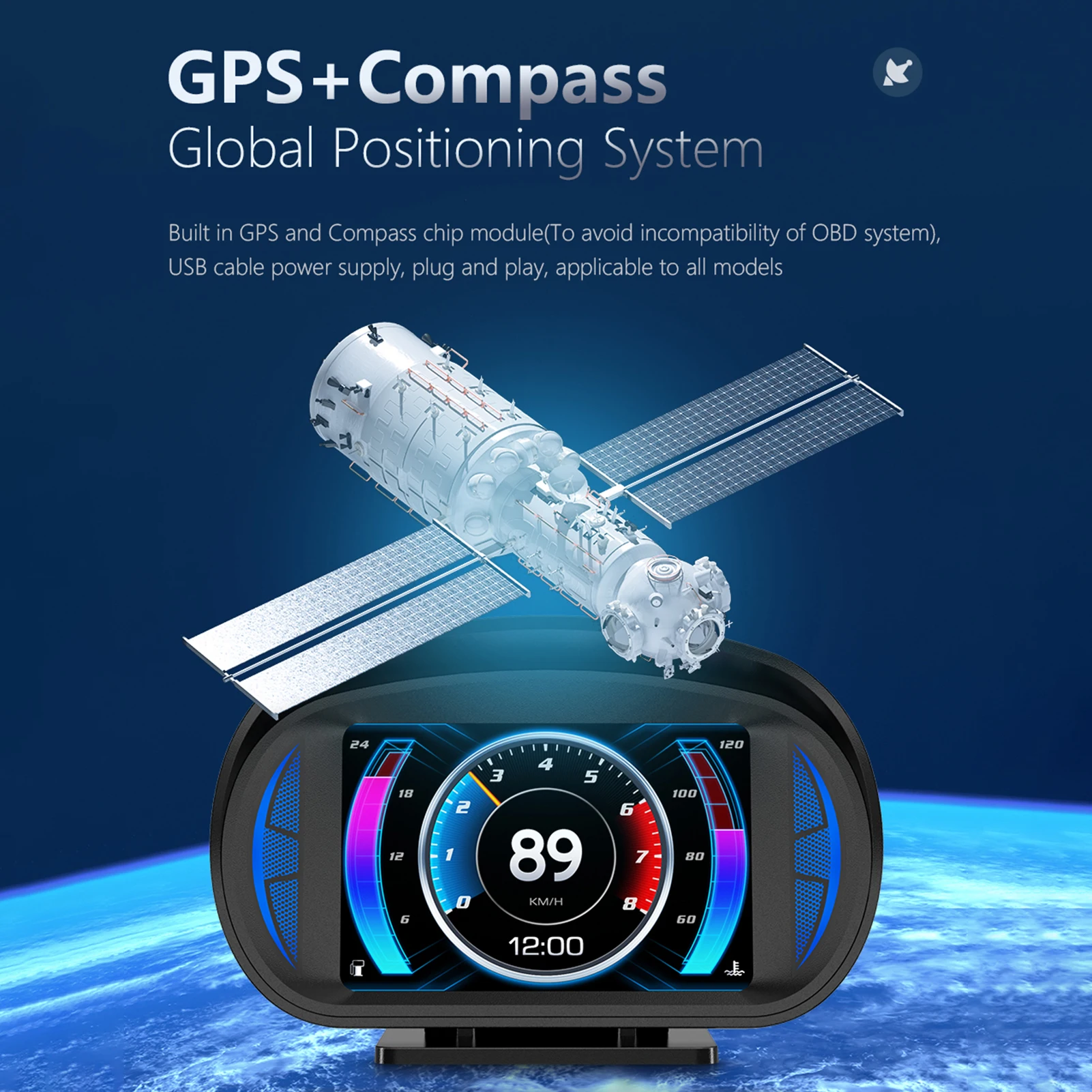 ڵ  ÷ ٱ OBD GPS  跮  , Ǯ LCD Ʈ , 12   ̽