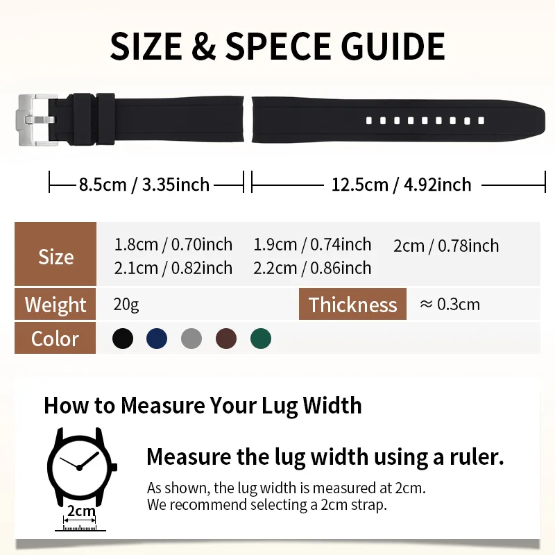 Durable Waterproof Silicone Sports Watch Strap - Adjustable and Breathable