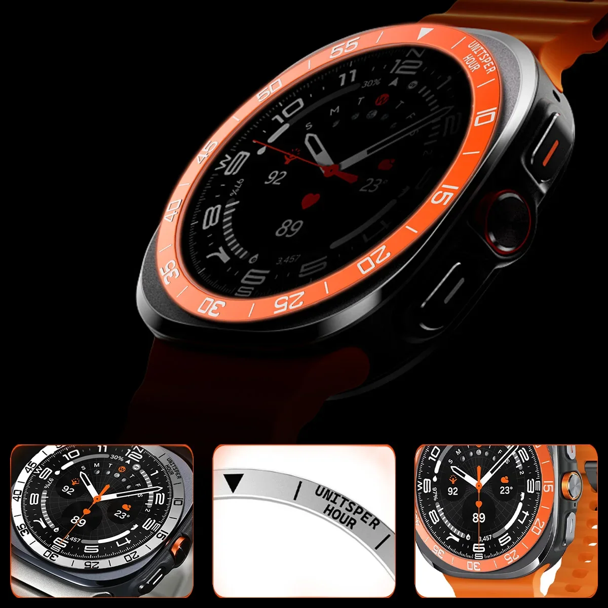 Sleek Metal Bezel Ring Case for Smartwatch - 47mm Frame Cover Accessory