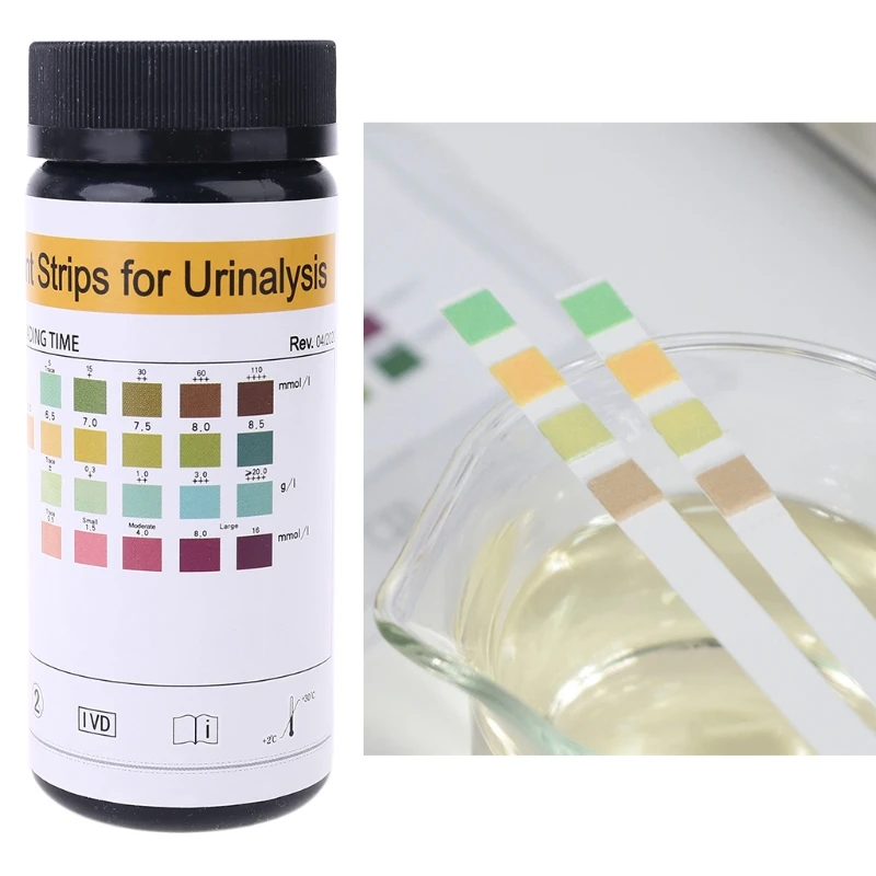 

100Pcs URS-4K Glucose pH Protein Ketone Blood Urine Test Strip Reagent Strip For Urinalysis With Anti-VC Interference Ability