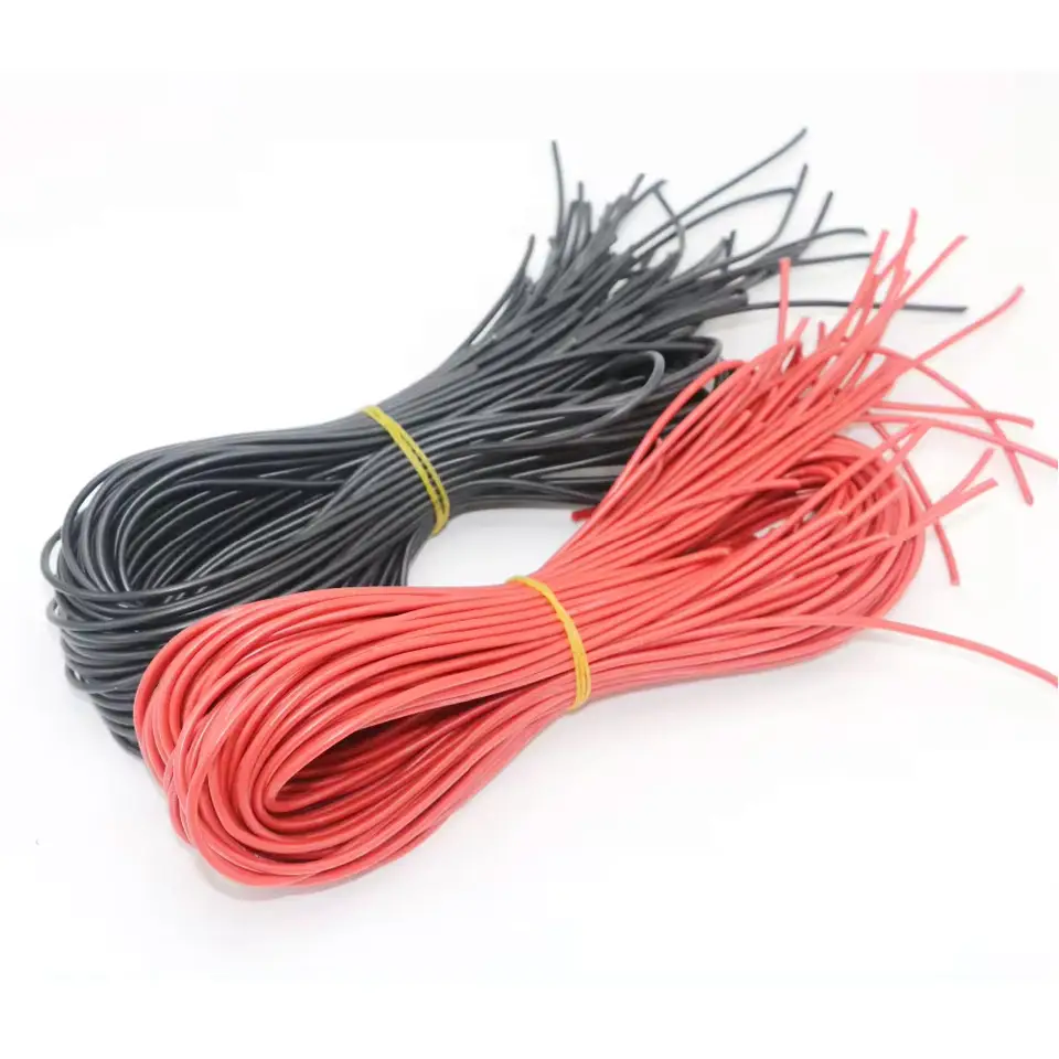 10 Meter/Lot High Quality Wire Silicone 10 12 14 16 18 20 22 24 26 28 30 AWG 5m Red and 5m Black Color image 3