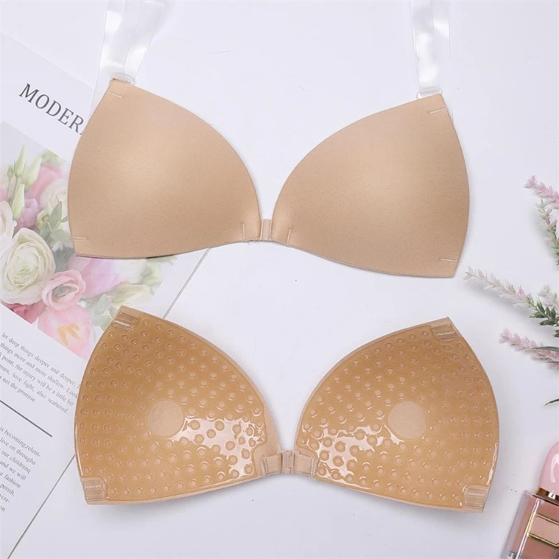 Sticky Bra for Women Backless Wedding Dress Silicone Plunge Deep U Neck Adhesive Bras Lift Boob Invisible Underwear Nipple Cover