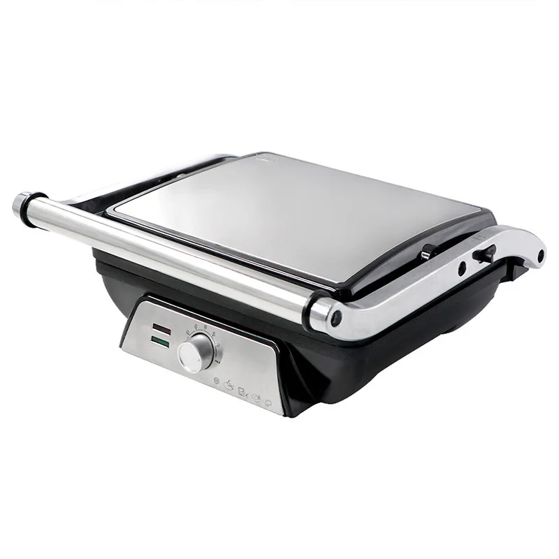 Stainless Steel Indoor Grill, Panini Press XL Automatic Cooking 2000 Watts Smokeless, Removable Plates, Steak Maker 2