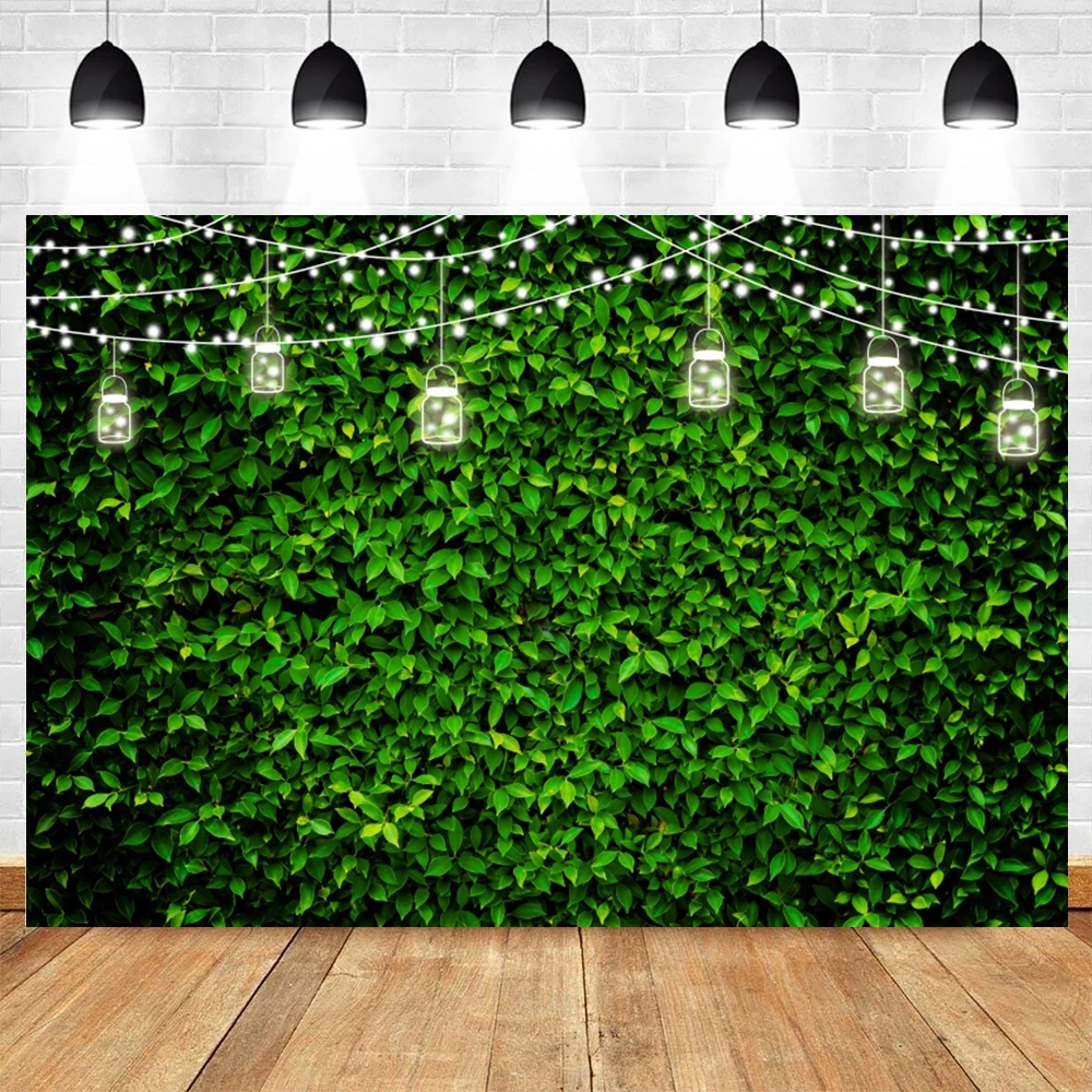 Tropical Green Leaves Backdrop Green Grass Flower Summer Jungle Safari Baby Birthday Wedding Bride Shower Photography Background