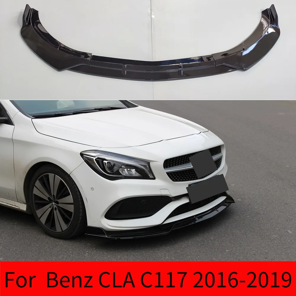 

For Mercedes-Benz CLA Class C117 CLA200 CLA260 CLA45 AMG 2016 2017 2018 2019 Front Bumper Spoiler Lip Lower Splitter Blade Kit