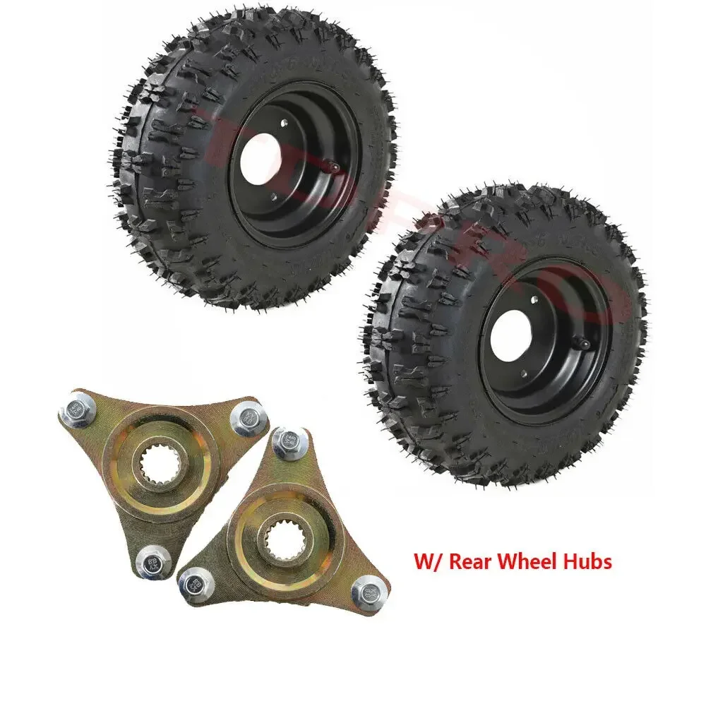 

TDPRO 2 Pack 4.10-6 Inch Tyre Rim Wheels + 3 Stud Hub For ATV Quad Drift Trike Go Kart