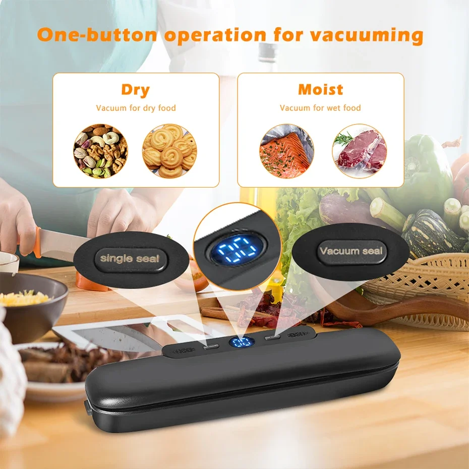 Vacuum Sealing Machine - Automatic One-Click Vacuum Sealing for Food Kitchen Home Use Food Preservation Packaging Machine 6