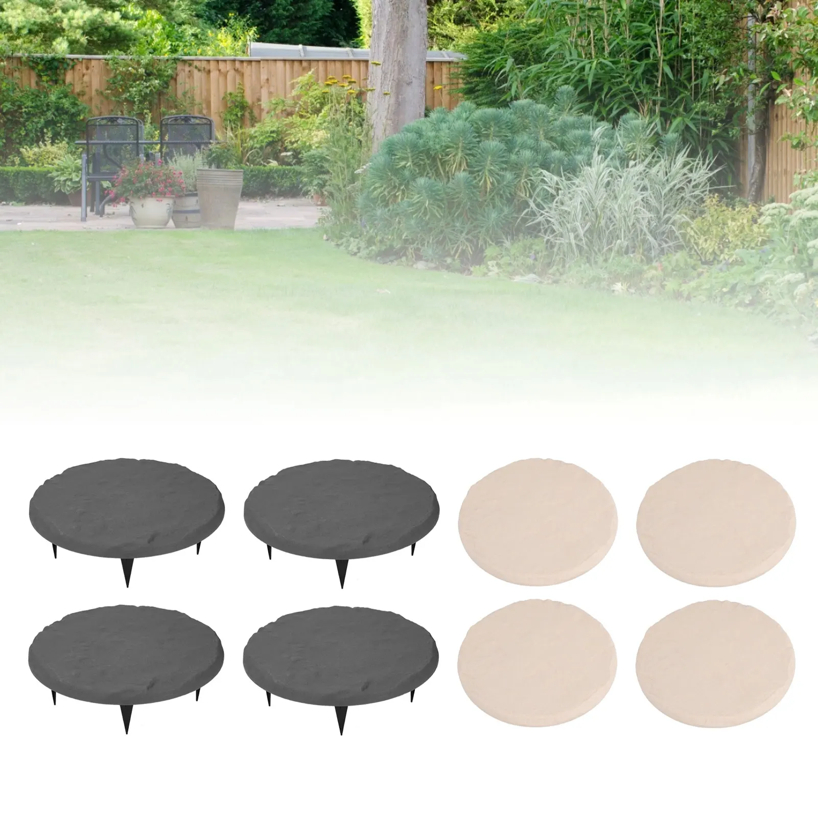 Outdoor Step Stones Decorative Polypropylene Resin Stepping Stones with Ground Stakes for Lawn Garden Pathway