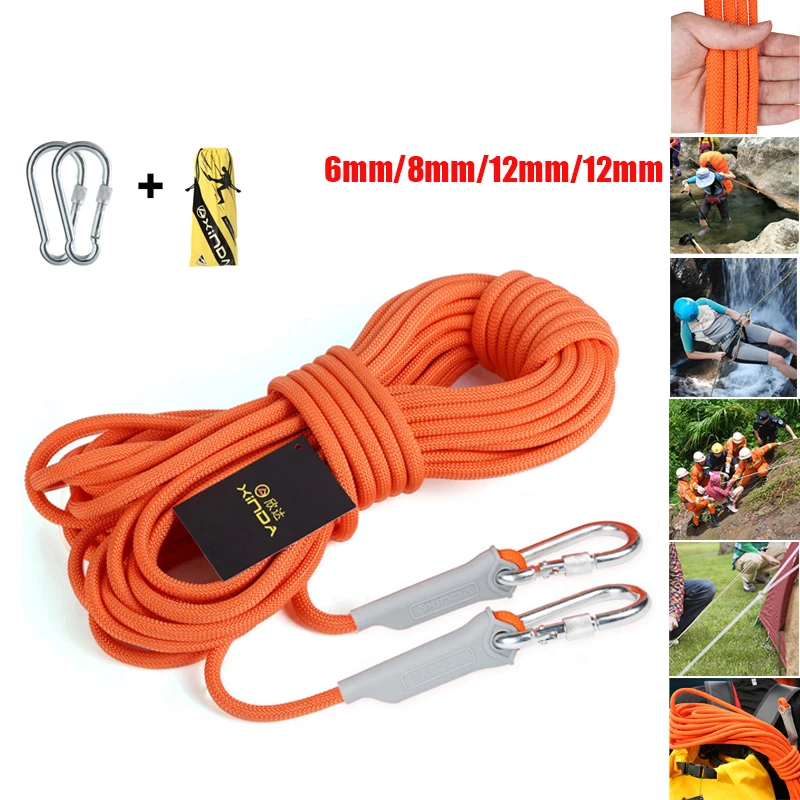 6M/10M Climbing Rope Outdoor Rescue Rope Climbing Safety Rope Paracord  Insurance Escape Rope Hiking Survival Tool