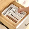 4/5 Compartments Cutlery Organizer Daily Drawer Divider Tray Rectangle Easy Clean Home Kitchen Spoon Fork Separation Box 1