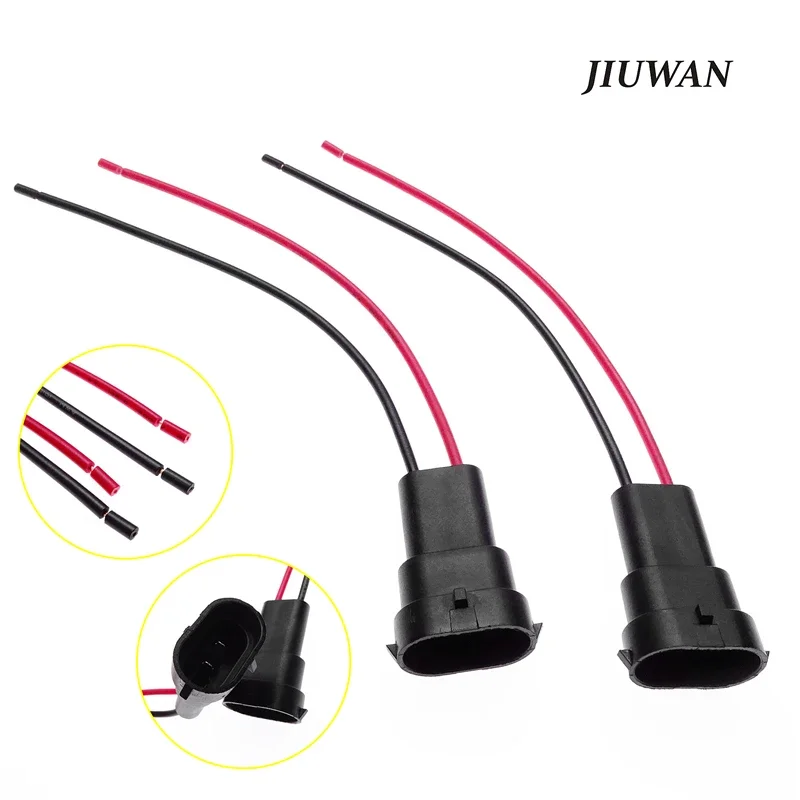 Car Headlight Wiring Harness Connector Fog Light Bulb Base Socket Cable Plug 2 Pcs For H8 H9 H11 Harness Male Socket Adapter