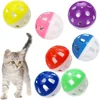 6/100Pcs Cat Toy Balls Pet Cat Kitten Play Plastic Balls with Jingle Bell Pounce Chase Rattle Toy Cat Toys Bulk Random Color 2