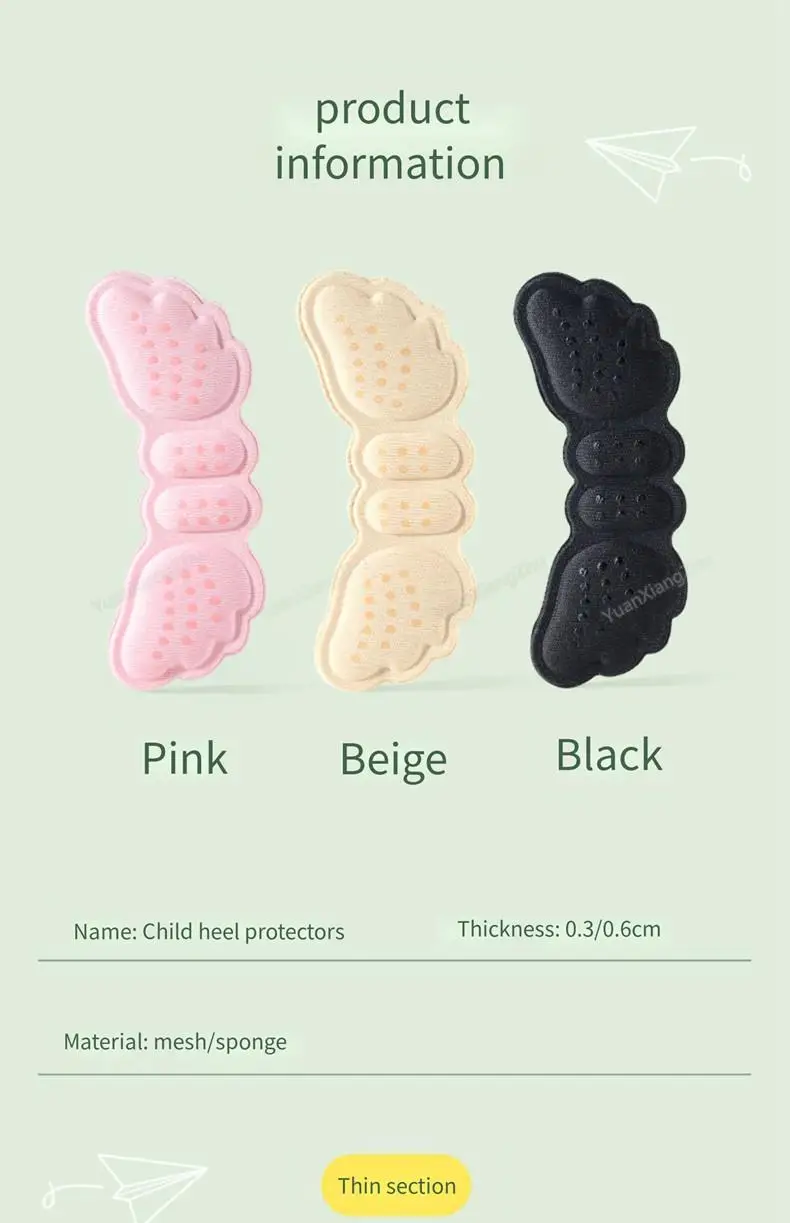 Fersen schutz Kinderschuhe Absätze Kissen Schuh polster für Kinder Aufkleber Einsätze einstellbare Größe Schuhe Einlegesohlen Fuß Schmerz mittel – Detail 14