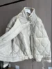 Quilted coat for women ETJ 2024traf QUILTED JACKET WITH TIES new beige drawstring high neck pocket clip cotton jacket for women 5