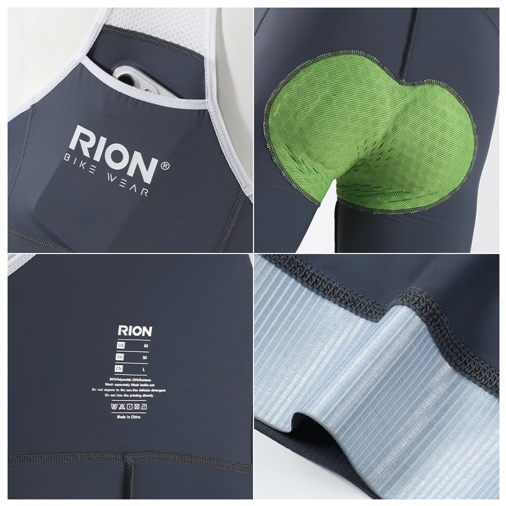 RION Men's Cycling Bib Shorts Bicycle Tights Pro MTB Road Bibs