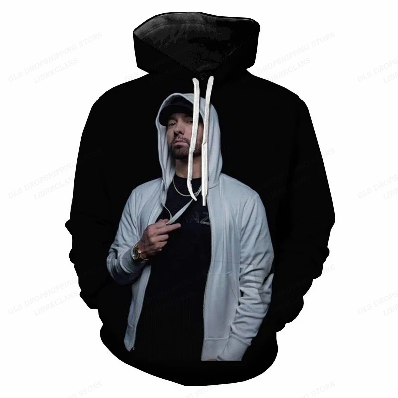 thumbnail image 1 of Sudaderas con capucha con estampado 3d de rapero Eminem para hombres y mujeres, Sudadera con capucha para niños, abrigos para niñas, ropa de Rap Rock, ropa de gran tamaño, 1 of 5