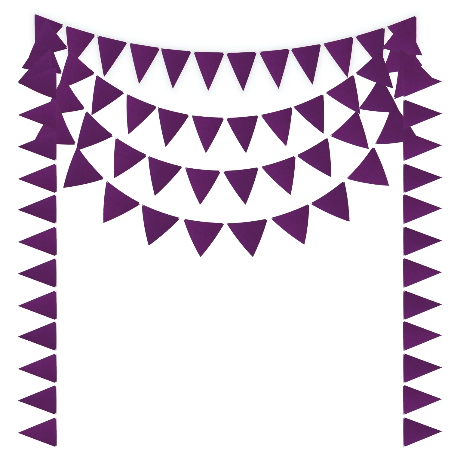 Lilac Purple Party Decorations Felt Triangle Pennant Banners Flags Dark Purple Bunting Garlands Graduation Halloween Party Decor