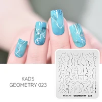 KADS Nail Stamp Plate Geometry 023 Line Image Gradient Crack Marbling Stamping Effect Manicure Stamping Polish Printing Stencil 2