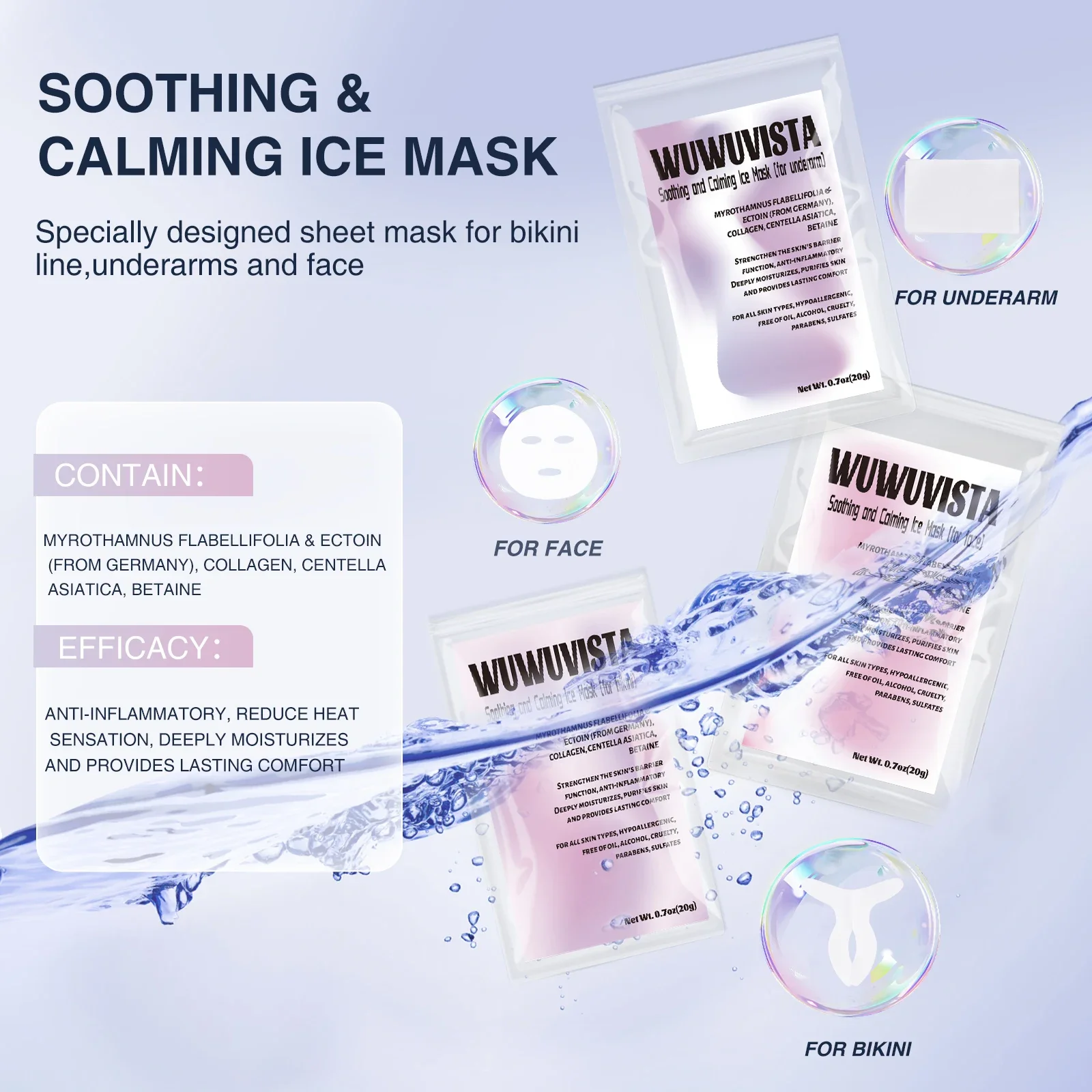 Waxing Kit EU Plug 69 items WUWUVISTA Hair Removal Hard Wax Kit Wax Melt Warmer Waxing Beads Face/Brazilian/Full Body/Bikini