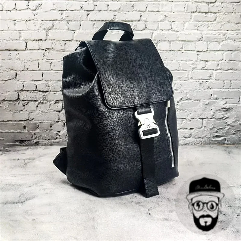 Black ALYX metal bucket leather backpack with large capacity and 