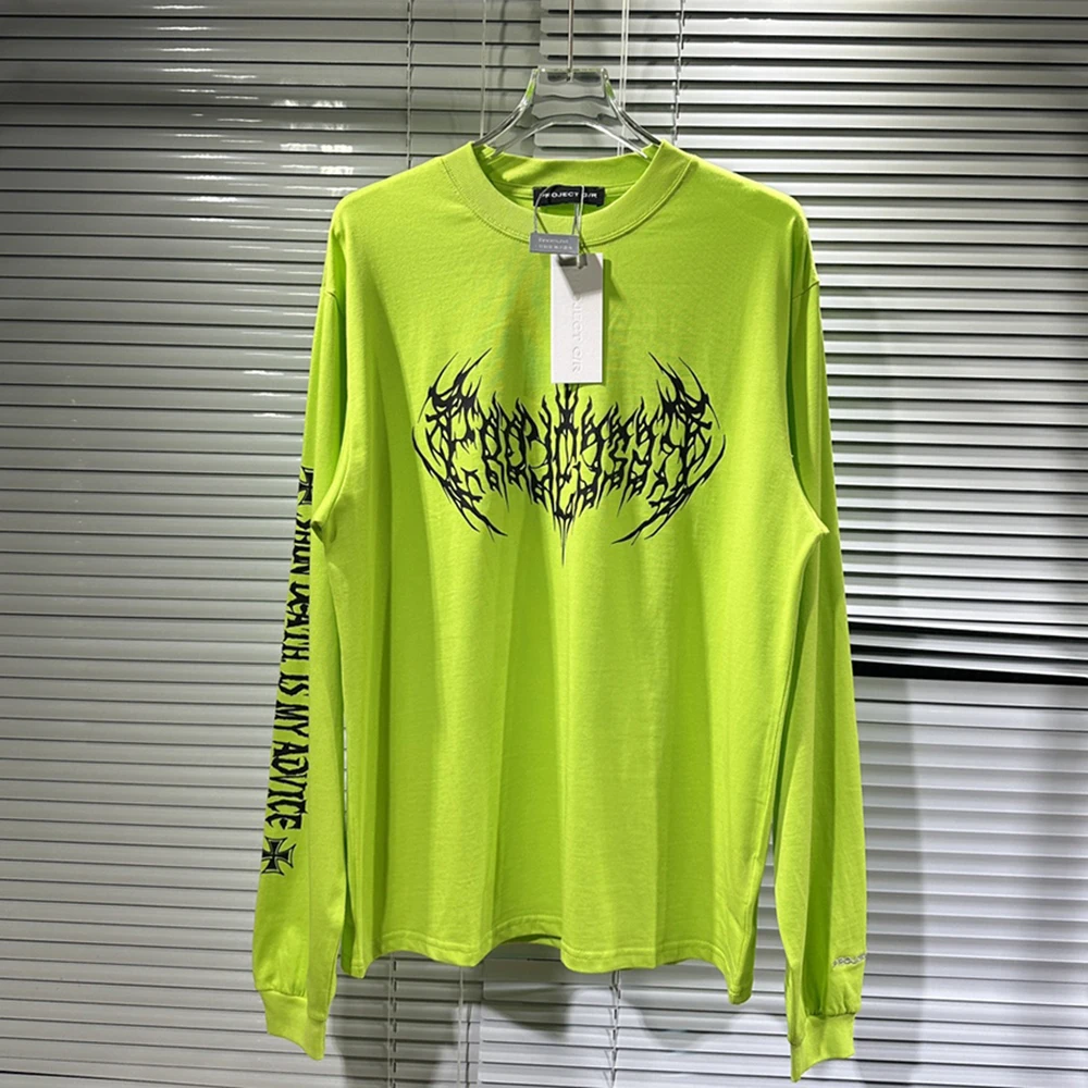 

High Sreet Letter Print Long Sleeve Fall Tshirts for Men Crew Neck Y2k Baggy Cotton Tees Ropa Hombre Oversized Unisex T Shirt