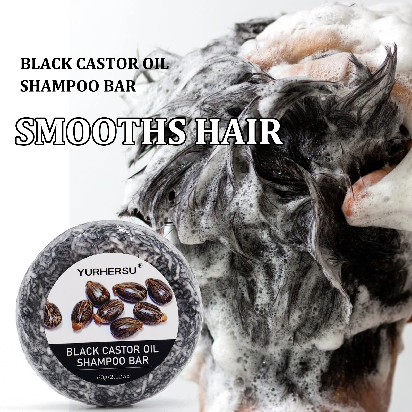 Black Castor Nourishing Shampoo & Conditioner Bar - Enriched with Castor Extract