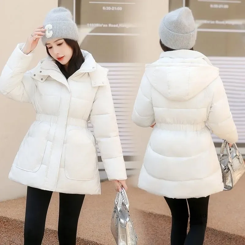 Ladies Down Cotton Jacket 2025 Hooded Loose Comfortable Women's Winter Parka Coat Korean Version Thicken Female Outerwear