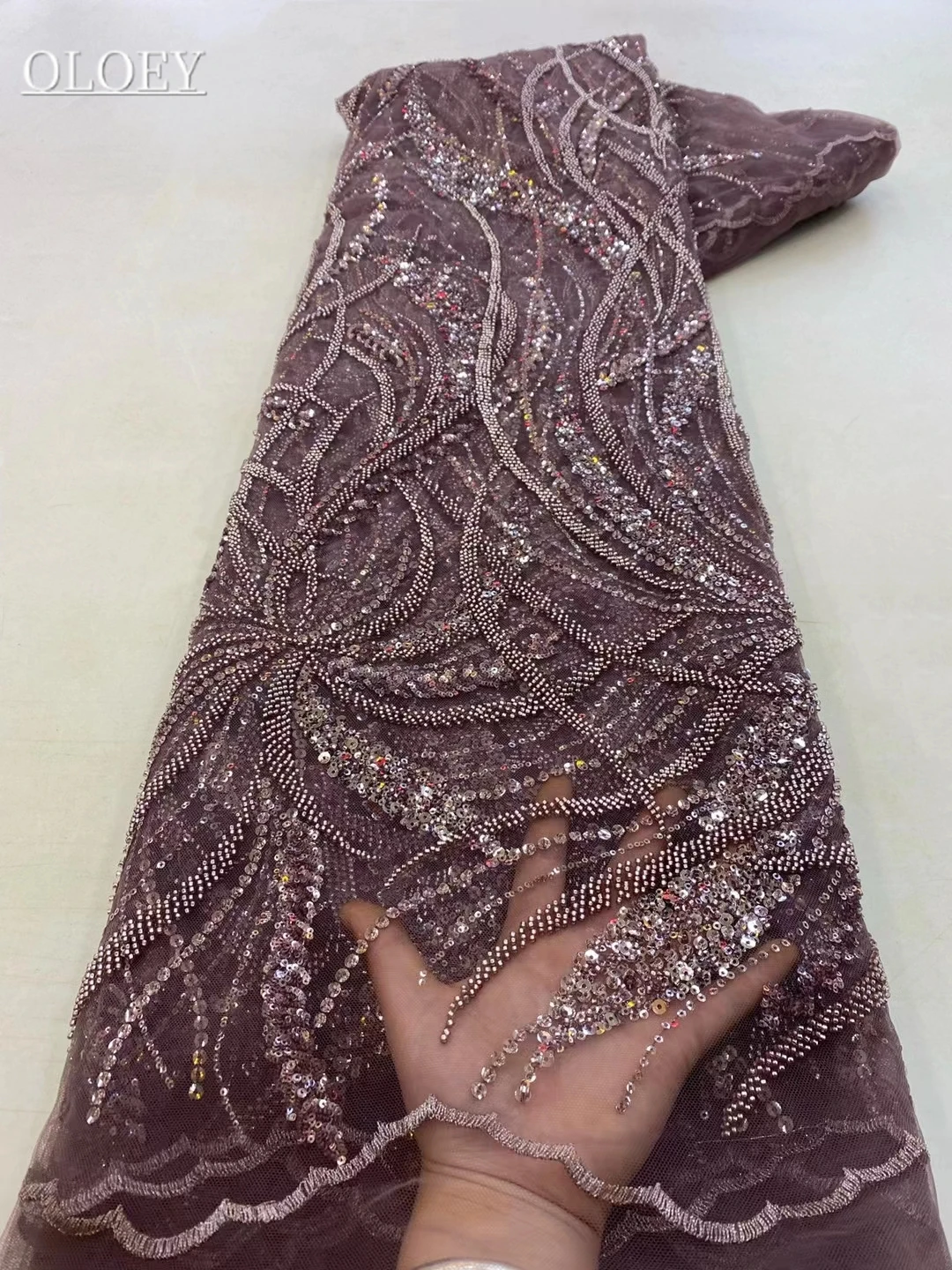 

Высококачественная Роскошная французская вышивка, тяжелая кружевная ткань для жениха, африканская нигерийская ткань с блестками для свадебного платья