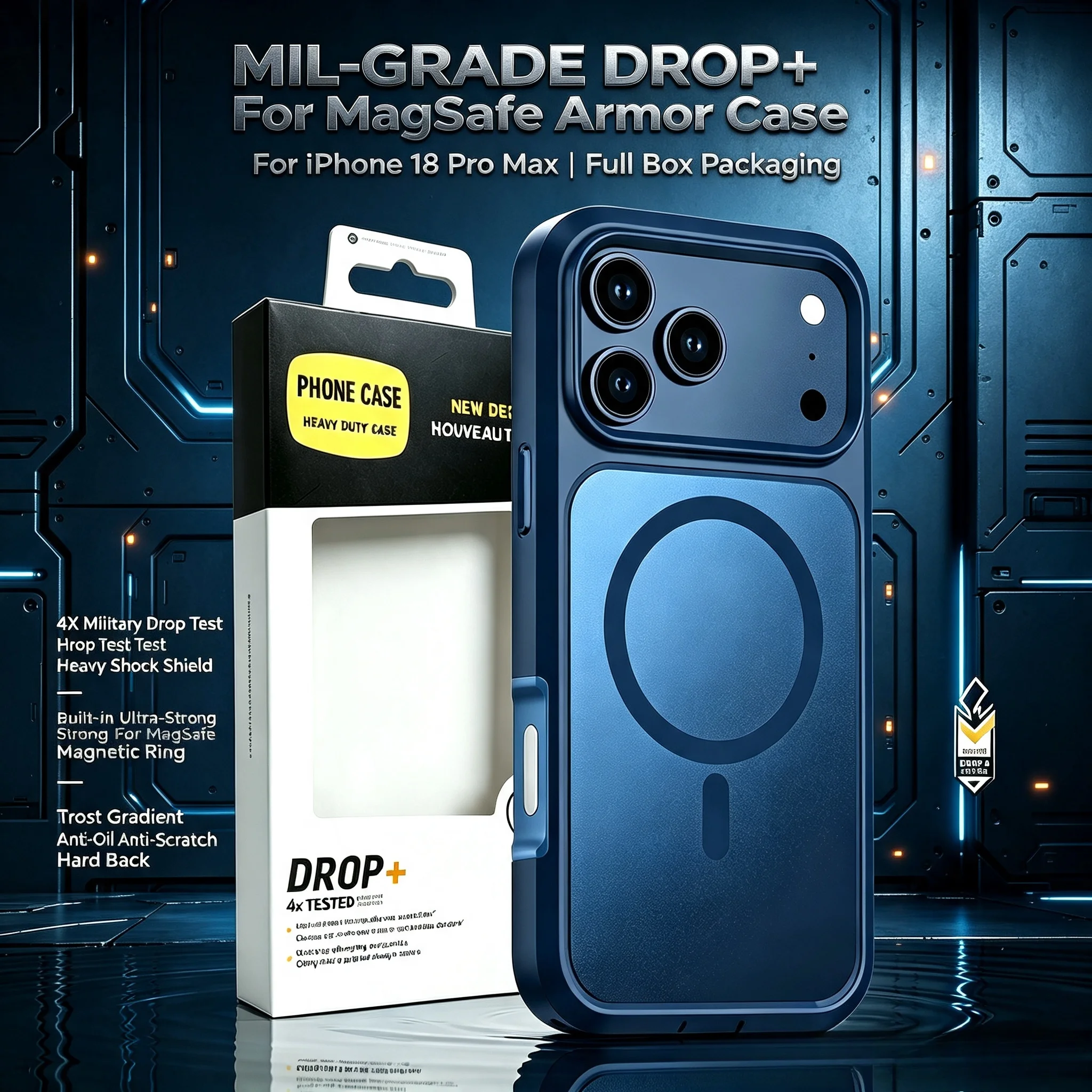 Military Grade Drop-Tested MagSafe Charging Armor Protective Phone Case, OTT-BOX Series