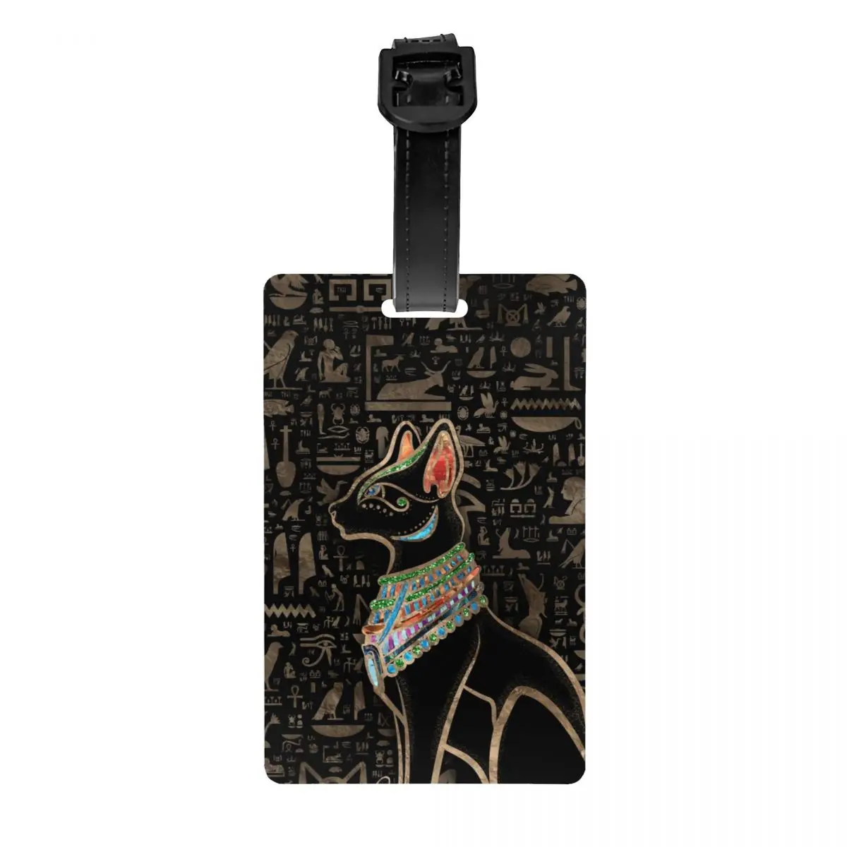 

Custom Egyptian Cat Bastet Luggage Tag Privacy Protection Ancient Egypt Goddess Baggage Tags Travel Bag Labels Suitcase