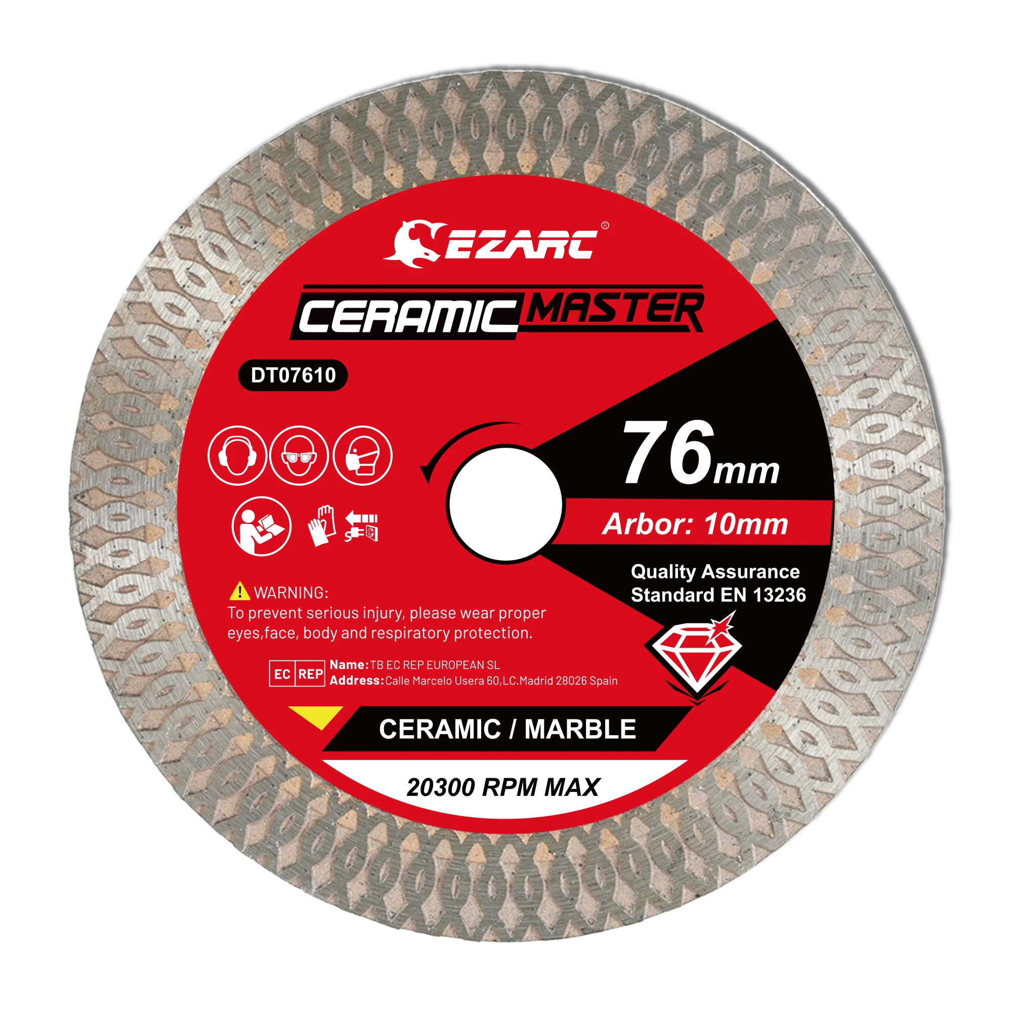 EZARC Diamant-Fliesenschneidscheibe 76mm/3'' für Porzellan, Keramik, Granit, Marmor, Fliesen, Superdünne Winkelschleifer-Sägeblätter, Schneidwerkzeuge